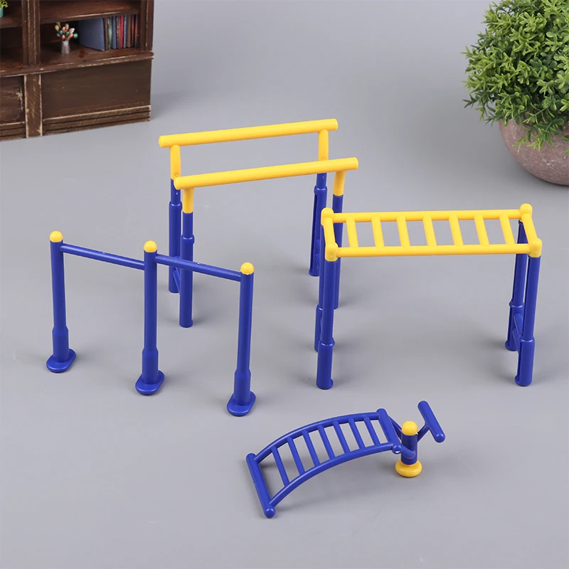 1Set 1/12 Dollhouse Outdoor Park Fitness Equipment Model Dollhouse Sportscene Decoration Toys Micro Scene Construction Props