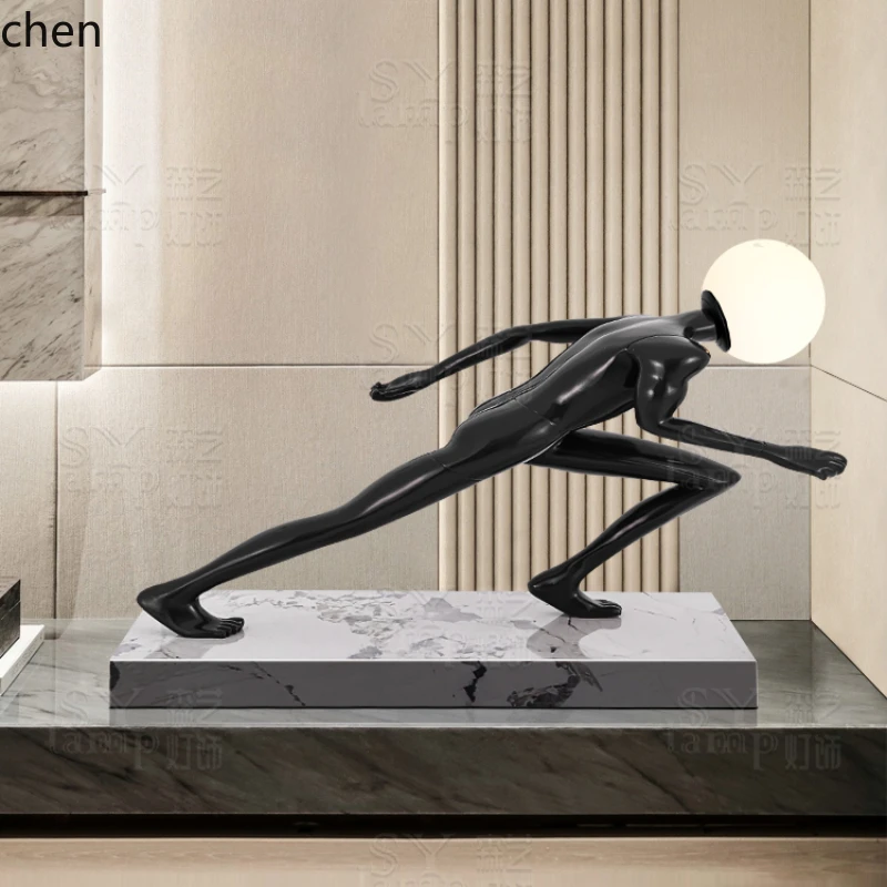 ornament floor-to-ceiling living room entrance sculpture decoration creative portrait hotel decoration lamp