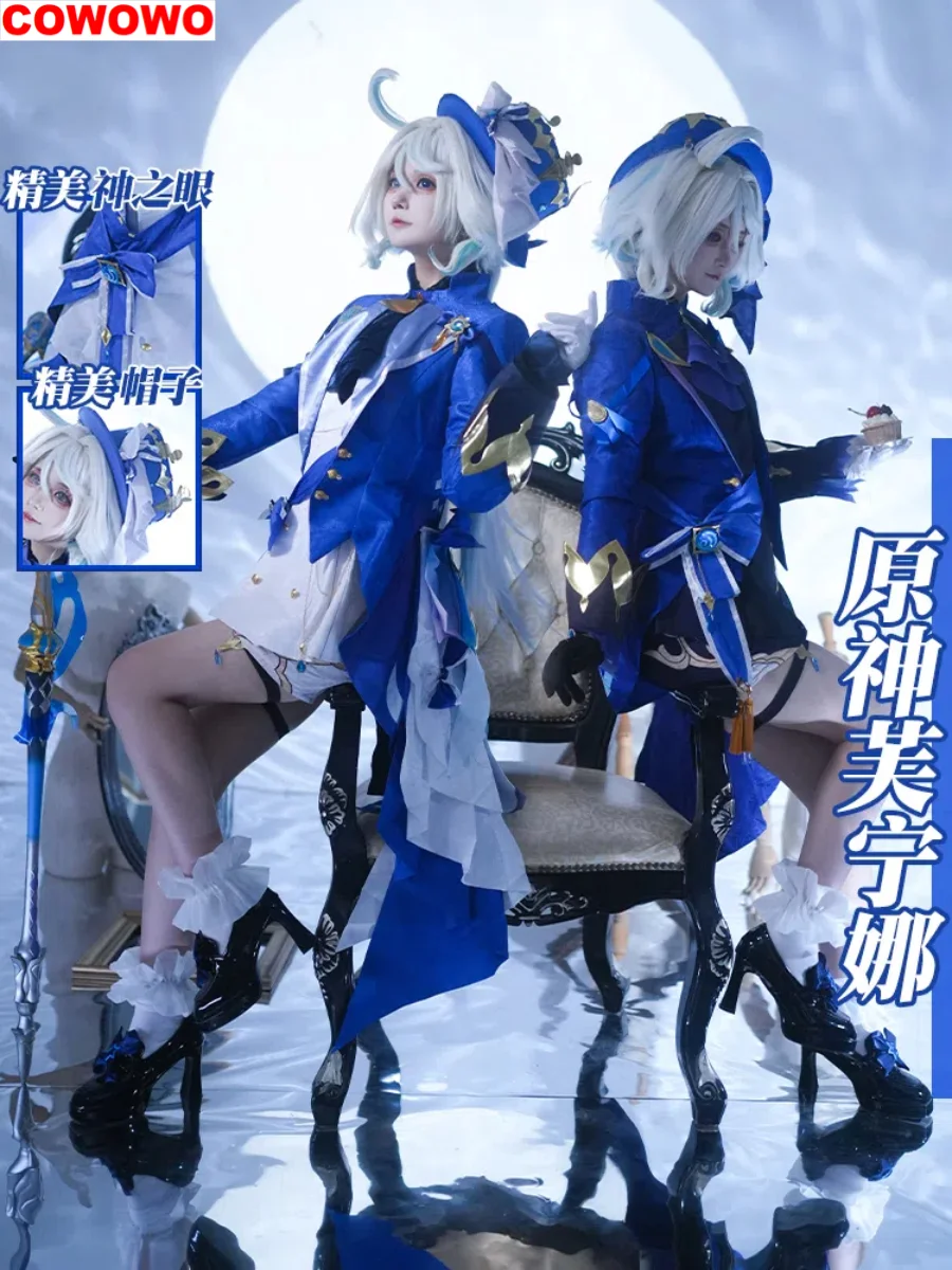 

COWOWO Genshin Impact Focalors Furina Cosplay Costume Cos Game Anime Party Uniform Hallowen Play Role Clothes Clothing