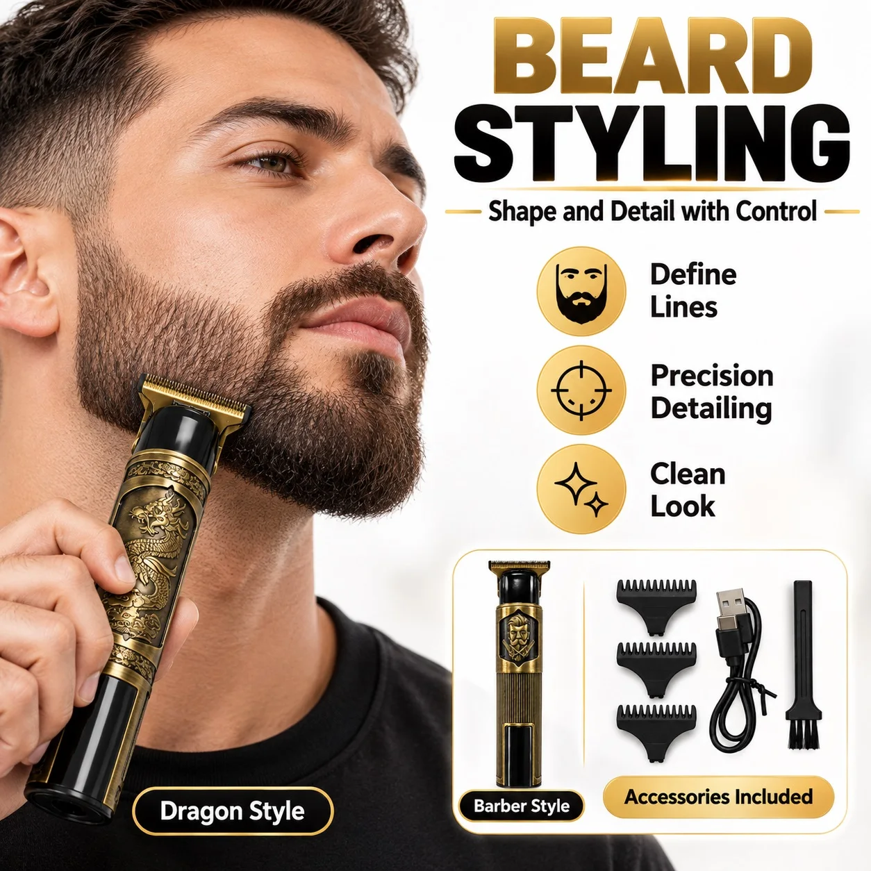 Men's Cordless Electric Hair Clipper, Retro Metal Body T-Shaped Blade Shaver. Professional-Grade T-Shaped Blade Hair Clipper with Sharp Blades That Adhere to the Skin for More Precise Trimming and Shaving. The Metal Body Has a High-End Texture and Is Equipped with a Smart Led Display That Can Show the Battery Level and Speed in Real Time. Equipped with a Protective Cover to Prevent Hair from Flying, It Effectively Reduces the Dispersion of Hair Fragments. Type-C Charging, Powerful Low-Noise Motor.
