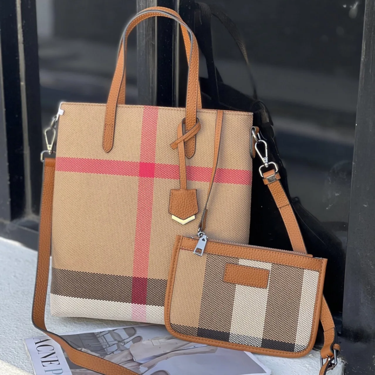 

Модная женская сумка-трансформер 2025, умный кожаный клетчатый портфель, универсальная сумка через плечо с верхней ручкой и через плечо