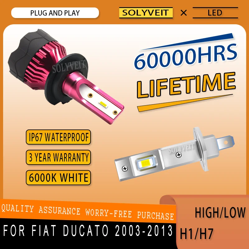 

Direct Replacement Clear Night Vision H1 H7 LED HIGH LOW HEADLIGHTS FOR FIAT DUCATO 2003-2006 2007 2008 2009 2010 2011 2012 2013