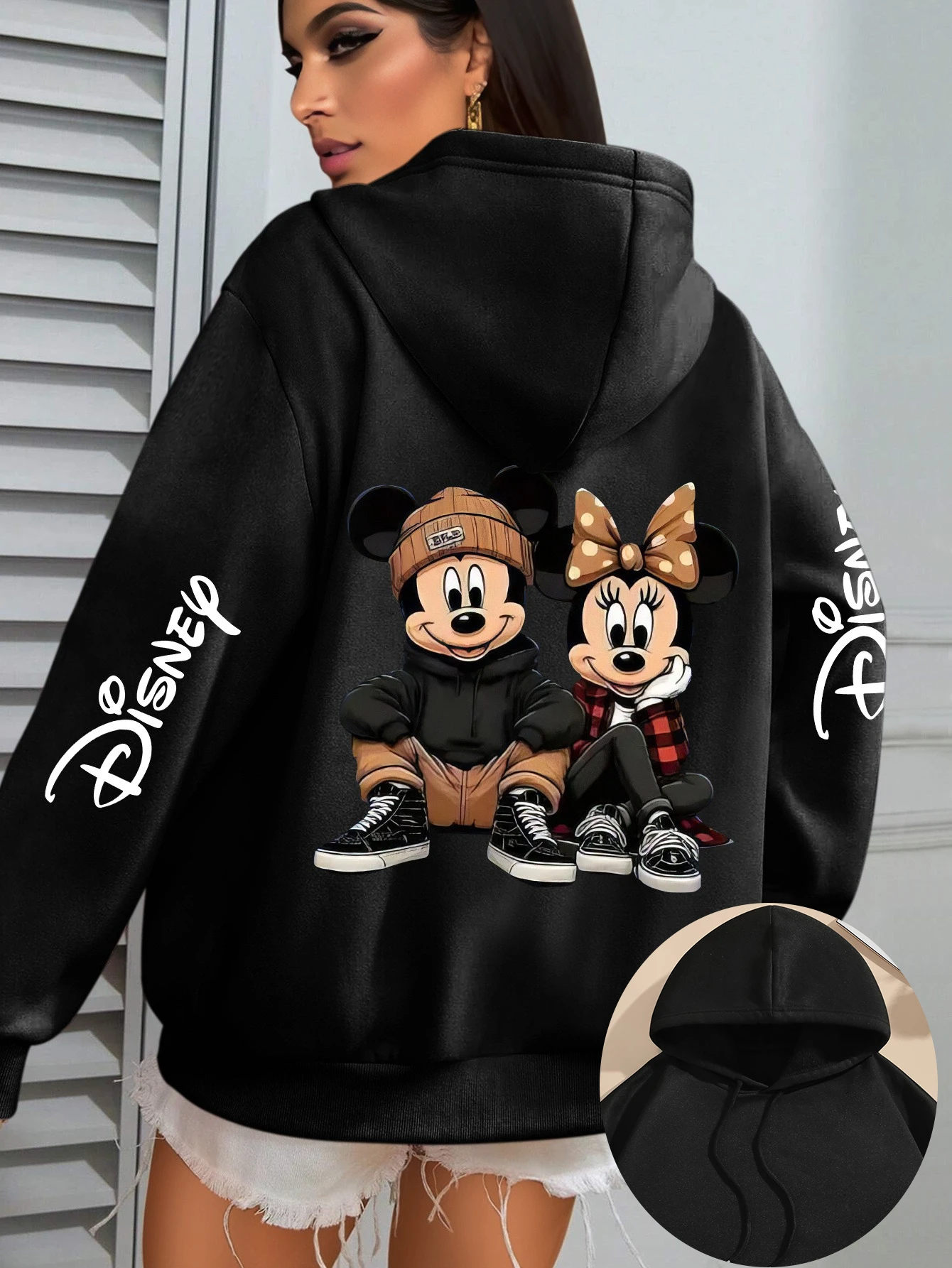 Disney Dames Mickey Minnie Mouse Fleece Hoodies Hoody Sweatshirt Leuke Trui Herfst Winter Oversize Meisjesjas Sweats Casual