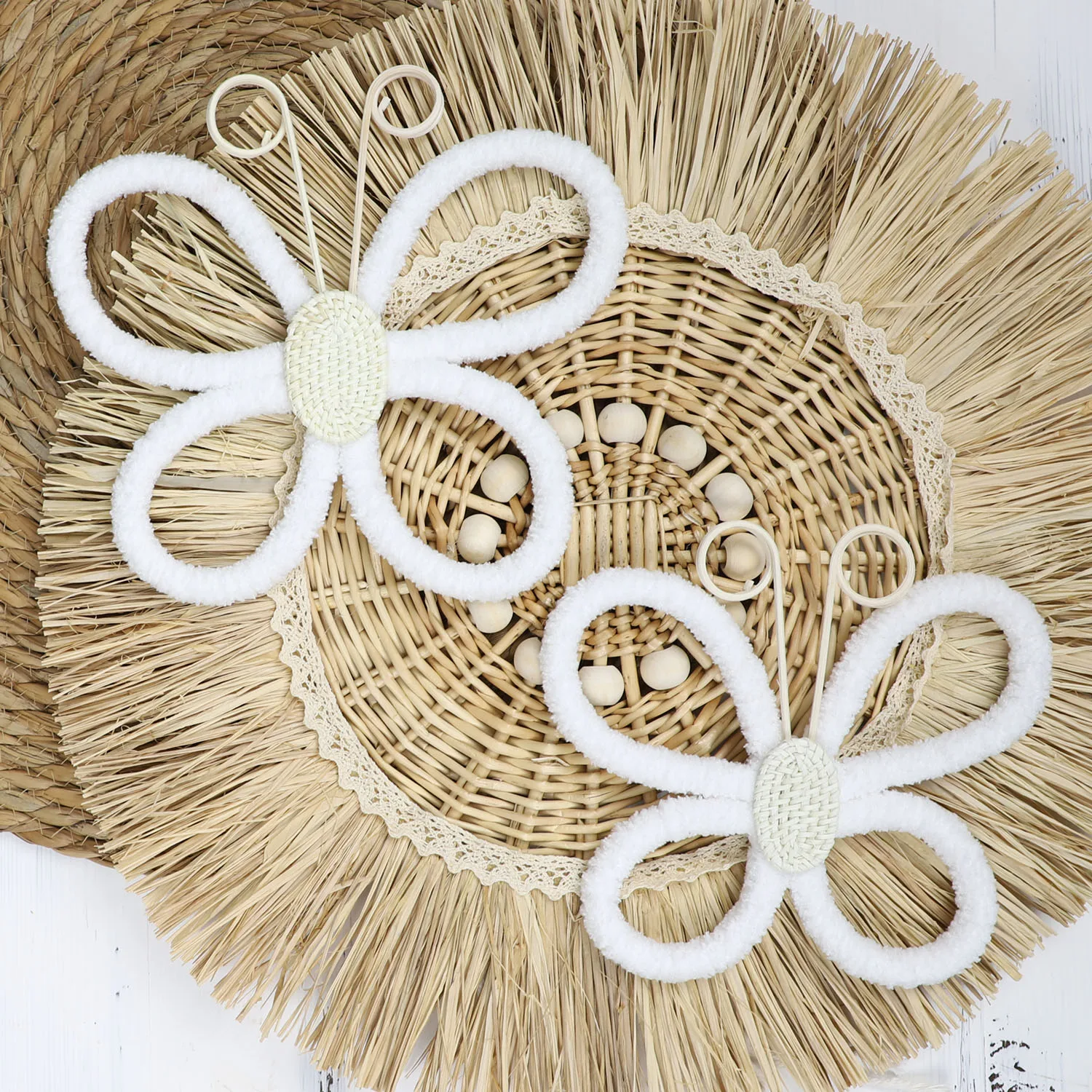 2pcs Bohemian Butterfly Wall Decoration, Hand-Woven Colorful Butterfly Decorative Wall, Kindergarten, Home, Office Decoration