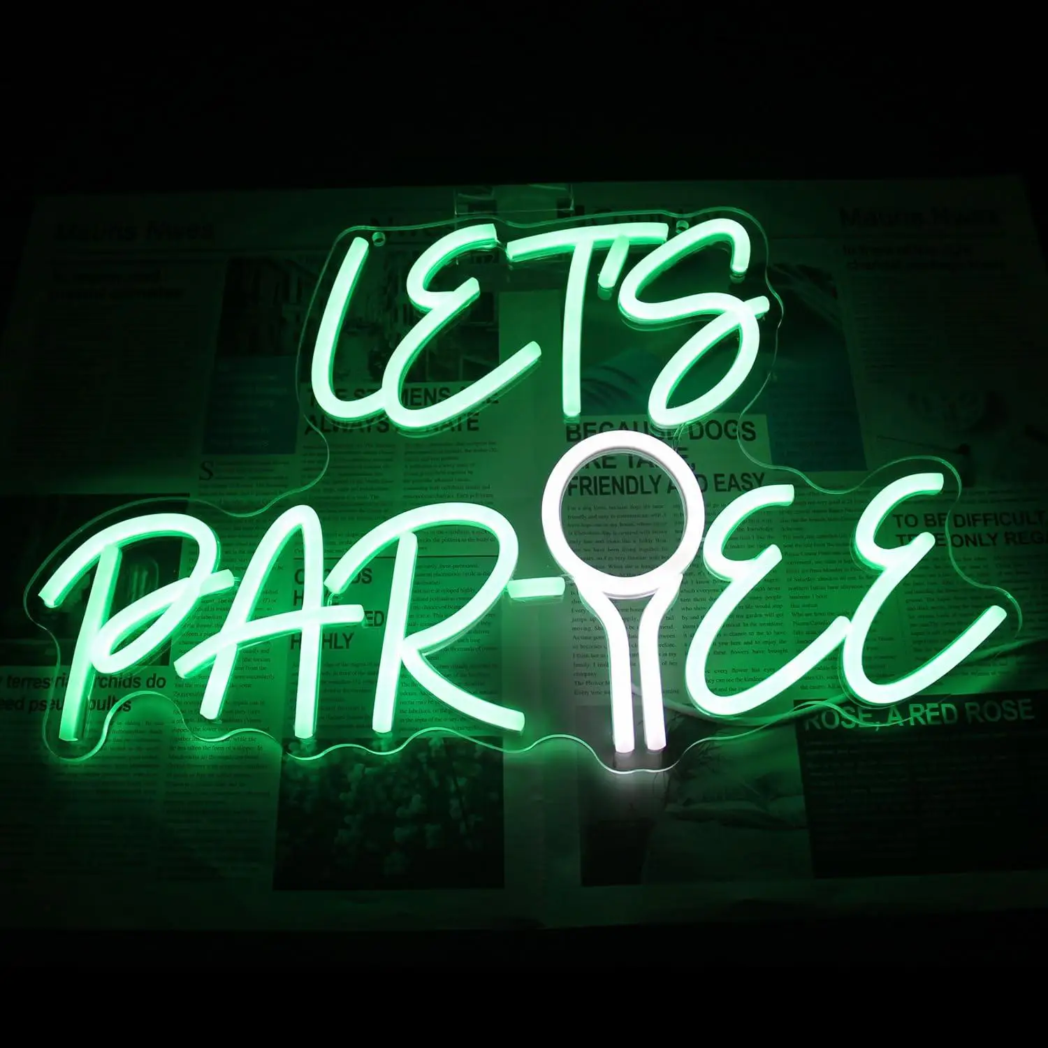 Let's Par Tee Neon Sign Golf Ball USB Dimmable LED Neon Lights for Golf Club Bedroom Man Cave Party Wall Art Decoration Gifts view 3