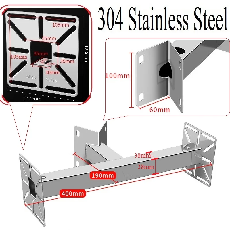

Explosion-Proof SUS304 Stainless Steel Wall / Rod Bracket, for 2 / 3 directions Mount CCTV Camera, Replace Hikvision, Top Qualit