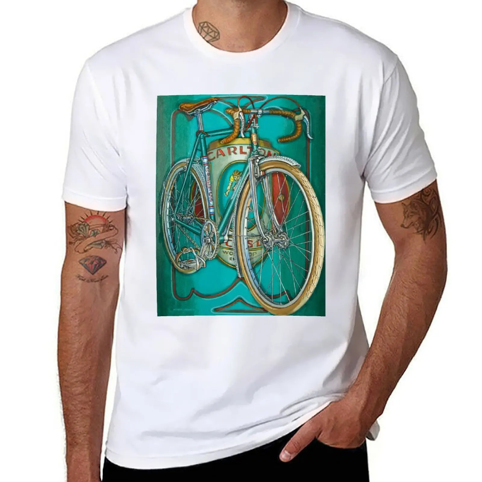 

Aqua Carlton Fixed T-Shirt man tshirt cotton t shirts high quality T-Shirt
