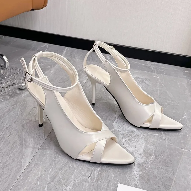 Women's Heels Sandals 2024 Spring Women Slingbacks Heels Shoes Sexy Dress Thin Heel Pointed Toe Ladies High Heels Women Sandals