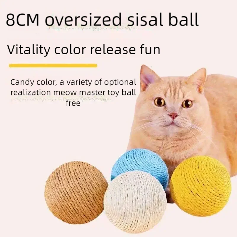 8 cm Kratzball für Katzen, interaktives Katzenspielzeug, bissfest, für Kätzchen, Jagenball, klingendes Haustierspielzeug für Katzen mit Katzenzubehör