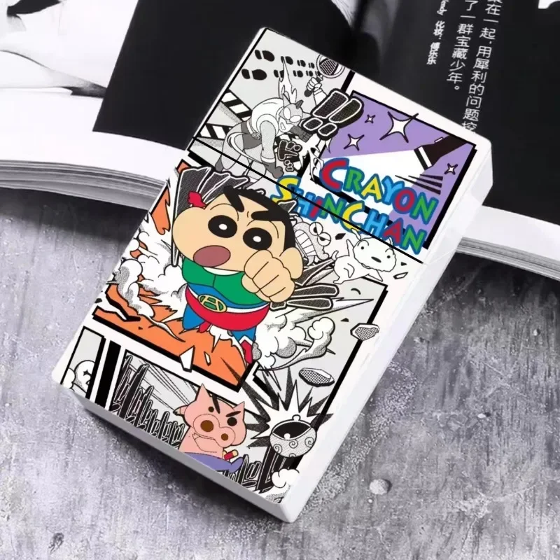 Crayon Shin-chan Cartoon Cigarette Case Fashionable Creative Men\'s 20 Cigarettes Box Anime Personalized Cigarettes Sealed Case