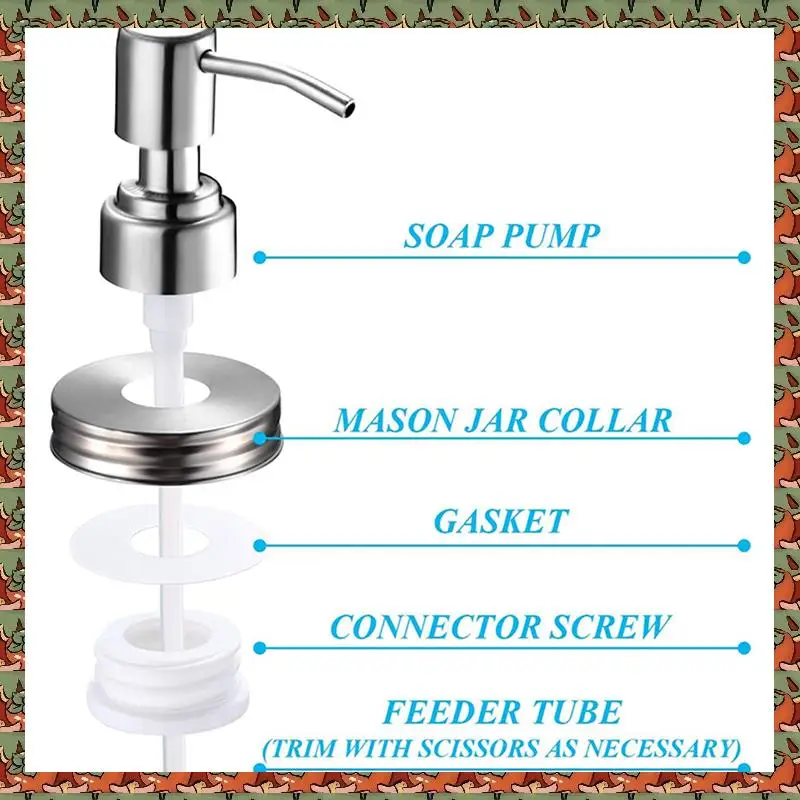 

ABLQ 4-пакетный комплект крышек для дозатора мыла из нержавеющей стали, насос для дозатора лосьона, крышки для дозатора мыла, защита от ржавчины, ванная комната