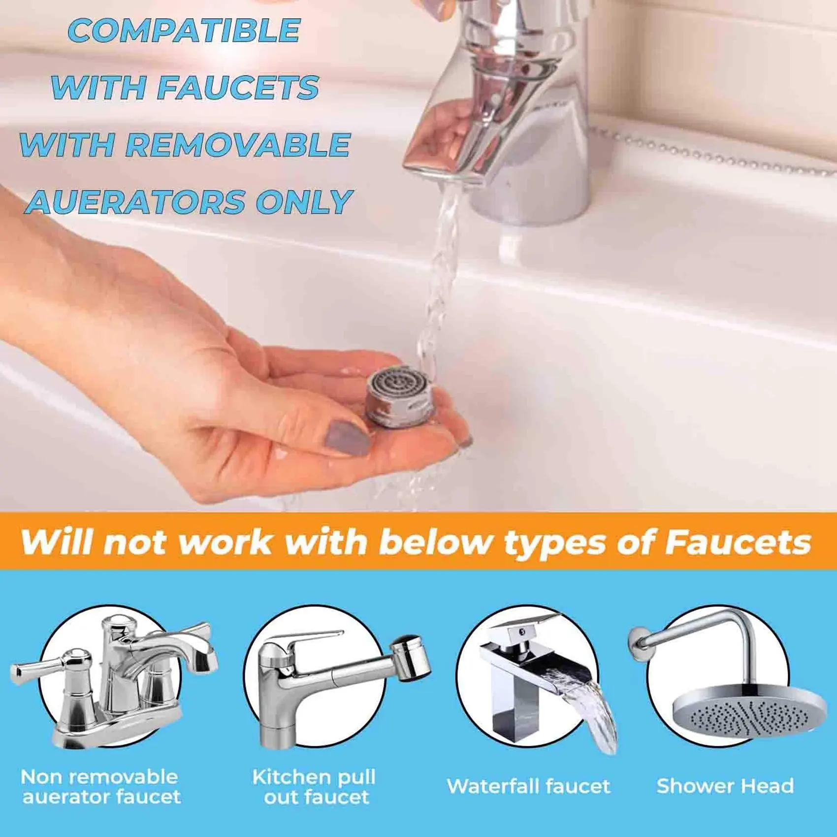 A84G-2X Faucet Adapter Kit-Male Faucet Diverter Adapter For Sink - Garden Hose Connector-Water Filter-Kitchen Faucet Adapter