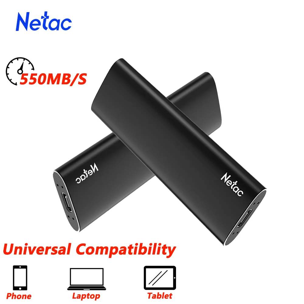 Netac 1TB External Hard Drive 250G 500G 2TB Portable SSD 550MB/s HDD Solid State Drive Type-C External Hard Disk for Laptop