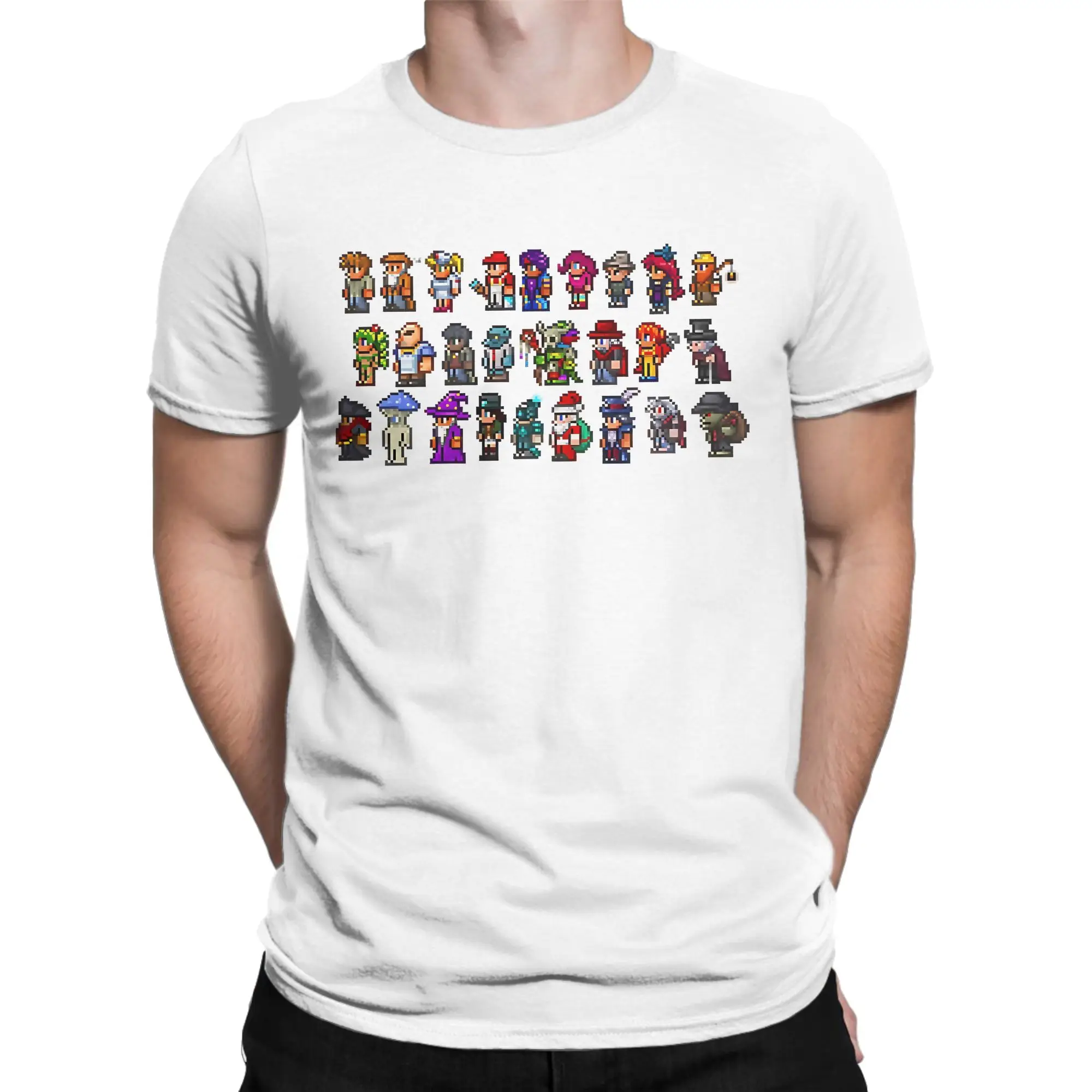 Day Gift Terraria Game Christmas T-Shirt for Men Pure Cotton Tees Crew Neck Short Sleeve T Shirts Birthday Present Clothes