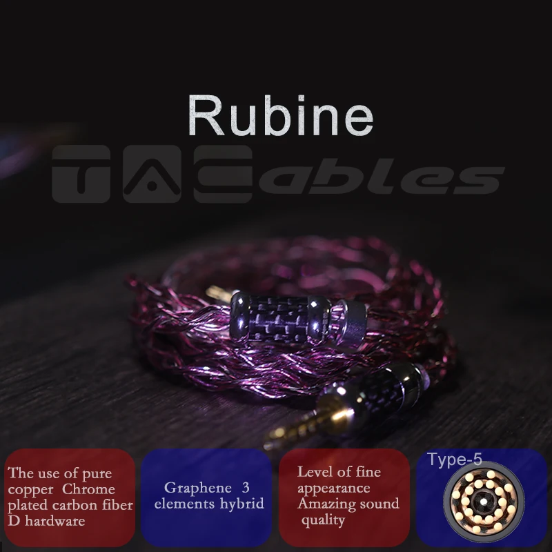 

Гибридный обновленный кабель Rubine.3 элементы 2,5 3,5 4,4 type-c Light-ning