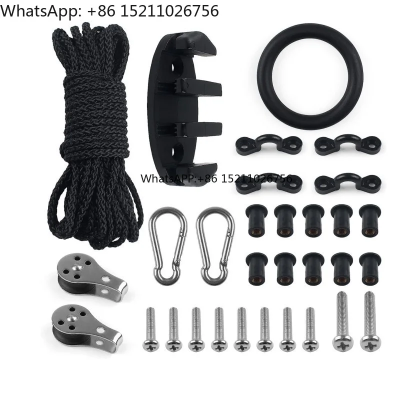 Kayak & Platform Boat Elastic Rope Shaping Buckle Set with Screws 31-Piece 31-Piece Set  for Kayaking & Boating