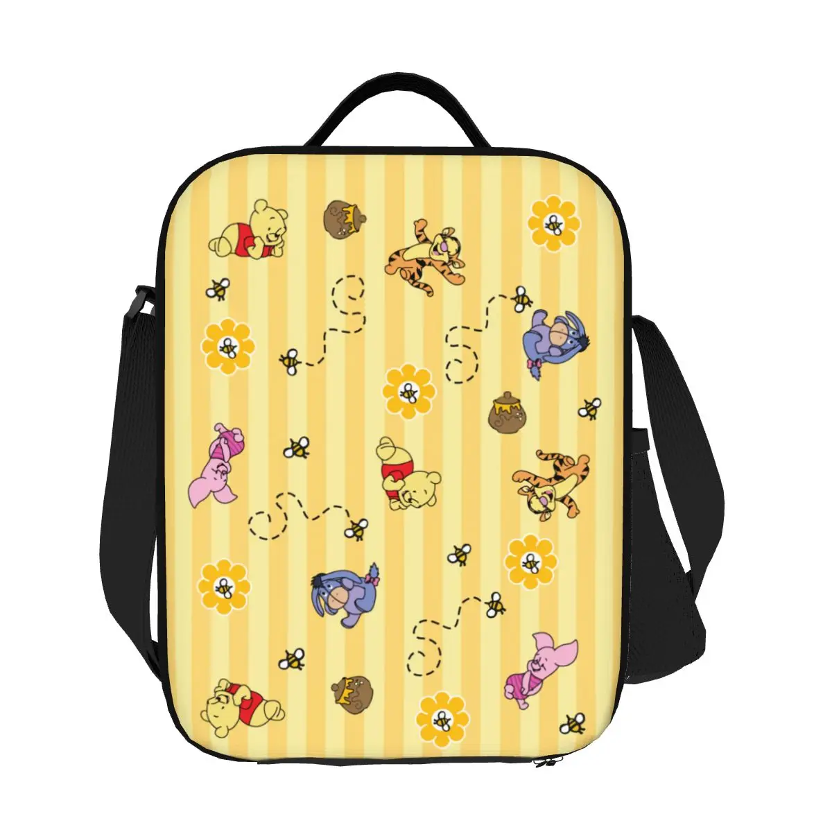 

Custom Winnie The Pooh Insulated Lunch Tote Bag for Women Resuable Thermal Cooler Food Lunch Box Outdoor Camping Travel