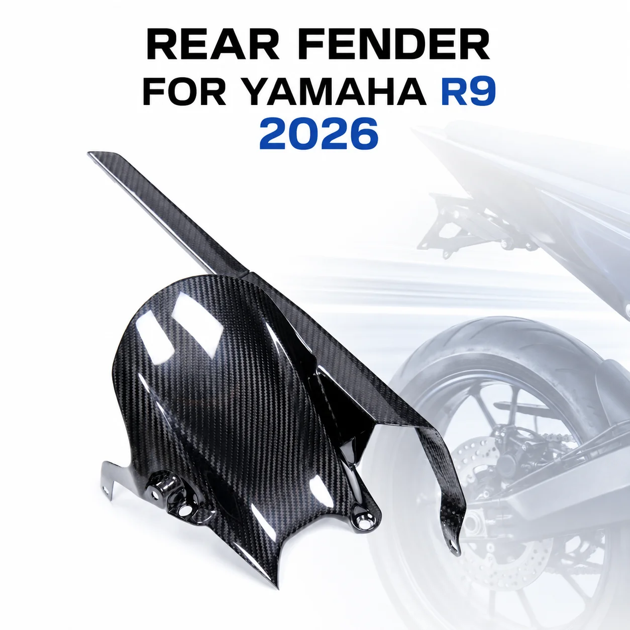 Rear Fender Hugger Chain Guard Carbon Fiber Rear Wheel Mudguard Cover for Yamaha R9 YZF-R9 2025-2026 Motorcycle Accessories