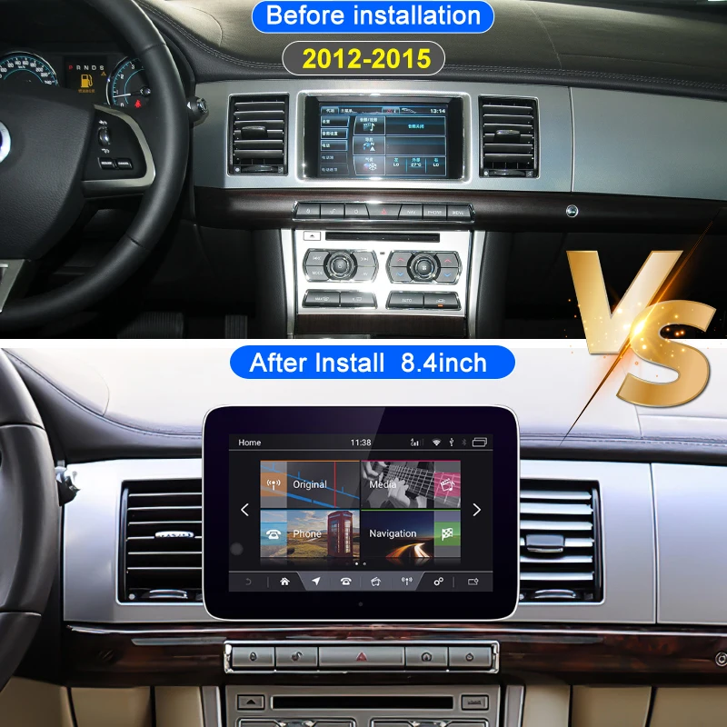 For Jaguar XF X250 2012-2015 Android 13 Car Radio Multimedia Video Multi Player GPS Navigation 8.4-inch Stereo DSP CarPlay