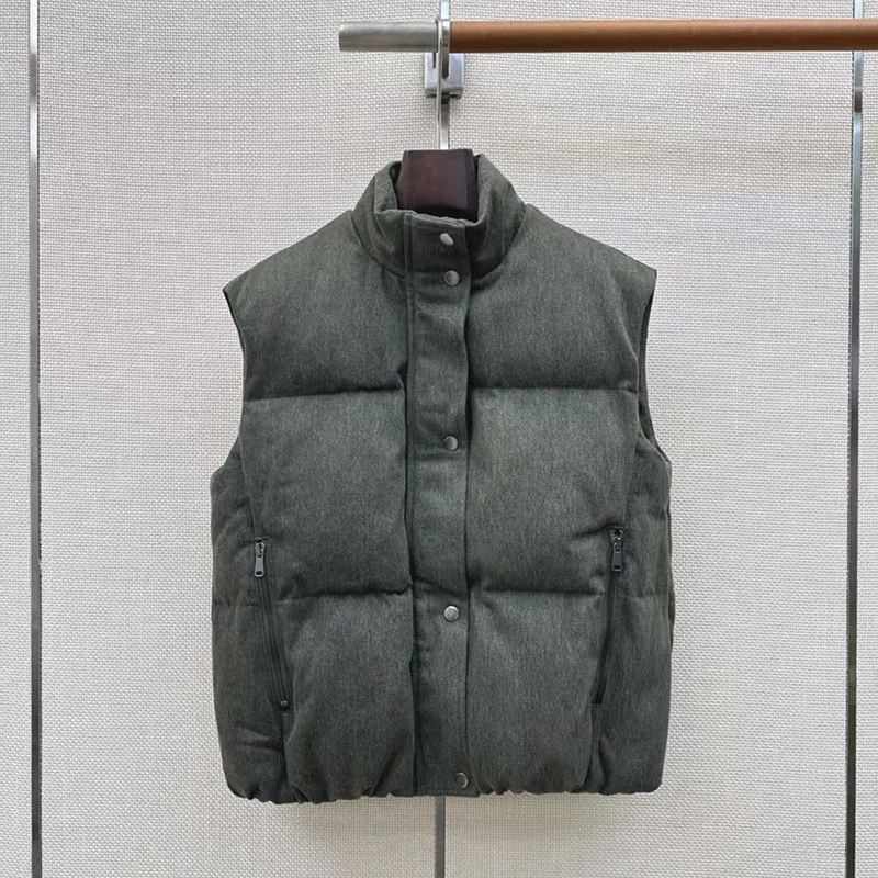 Women's Down Vest, Fashionable Retro Sleeveless Jacket, High-Quality Versatile White Goose Down-Filled Vest, 2026, New Arrival,