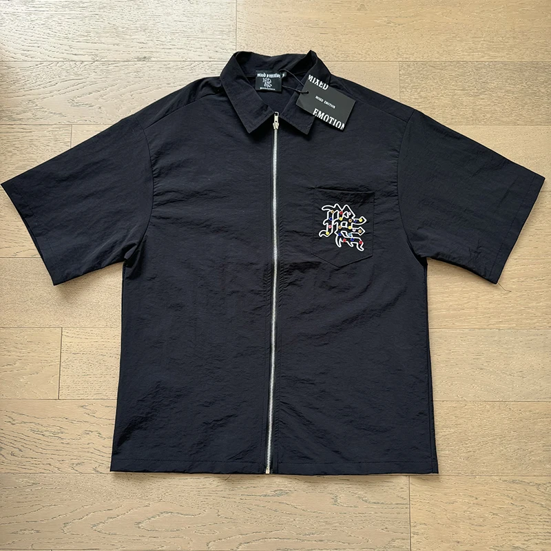 2026 High Quality Y2K Emotion Trendy Embroidery Diamond Letter Quick Drying Men's Shirts Mixed Emotion Casual Shorts