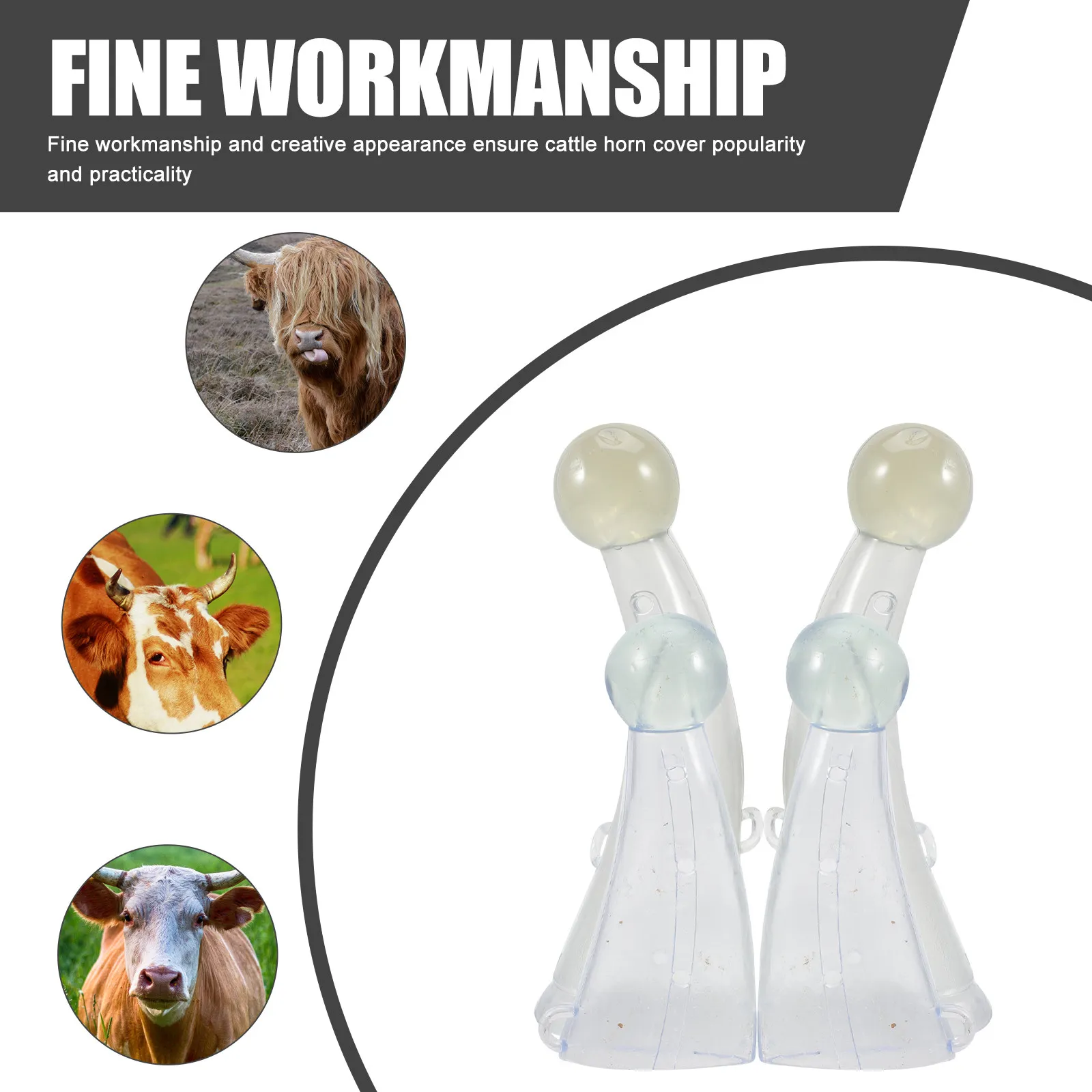 Cow Horn Protective Covers 2 Pairs Silicone Lightweight Portable Odorless Livestock Safety Guards