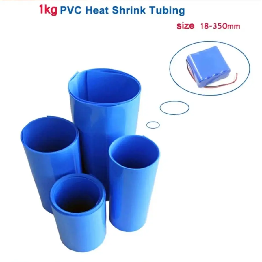 Imagem -05 - Tubo do Psiquiatra do Calor do Pvc para a Isolação da Bateria Tubulação do Psiquiatra Luva do Cabo Envolvimento Azul 18650 1kg 18 Mm350 mm