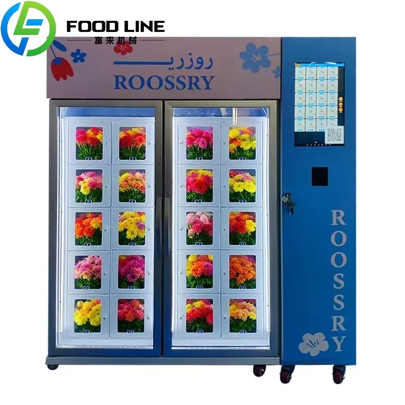 Custom Flower Vendor Machine For Event Hotel Shop Automatic Rose Bouquet Kiosk With Humidification And User Friendly Interface