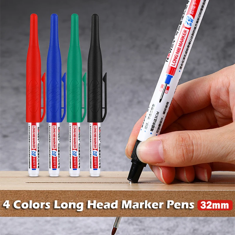 3/1Pcs 32MM Large Capacity Long Head Markers Bathroom Woodworking Decoration Multi-purpose Deep Hole Marker Pens Art Supplies