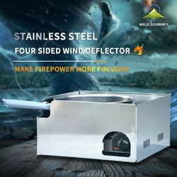 WILD JOURNEY OUTDOOR WINDSHIELD CASSETTE FURNACE OUTDOOR STOVE UNIVERSAL STAINLESS STEEL FOLDING PORTABLE STORAGE BAG