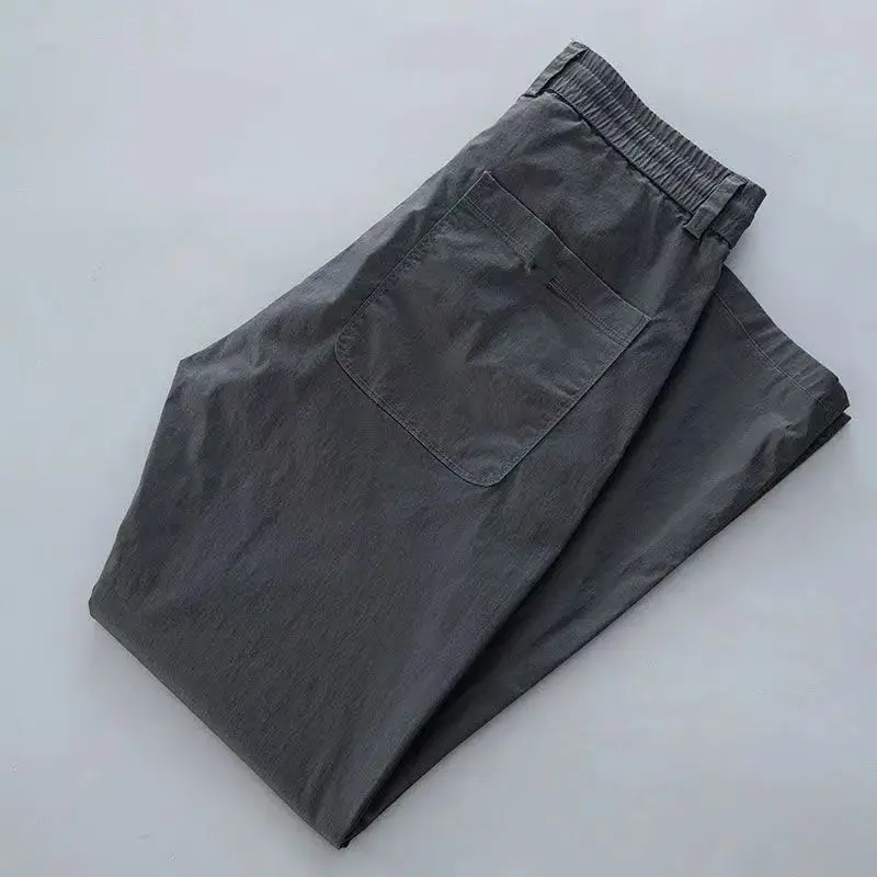 

Мужские летние тонкие дышащие быстросохнущие повседневные брюки 2024 года, новая модель, простые, стильные, универсальные, укороченные, модные, для молодежного отдыха...