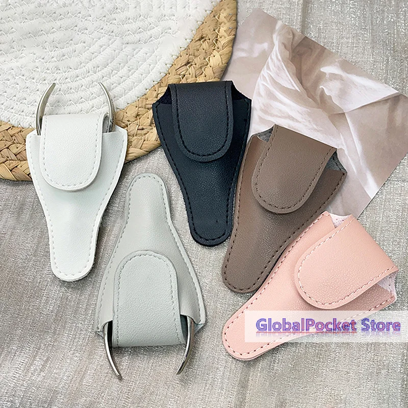 [TG823]1PC Hasp Style V Shape PU Leather Scissors Protection Bag Nail Trim Cover Case Manicure Pedicure Tools