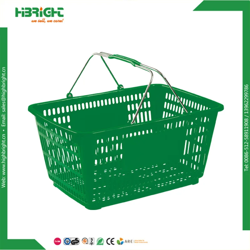 custom.Plastic Supermarket Shopping Baskets with Handles Customized & Colors 25kg Capacity Highbright