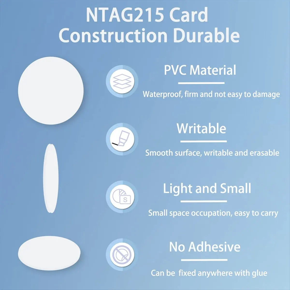SWXF 30PCS NFC Tags NTAG215 NFC 215 Cards Stickers with Adhesive Back for TagMo and NFC Enabled Devices