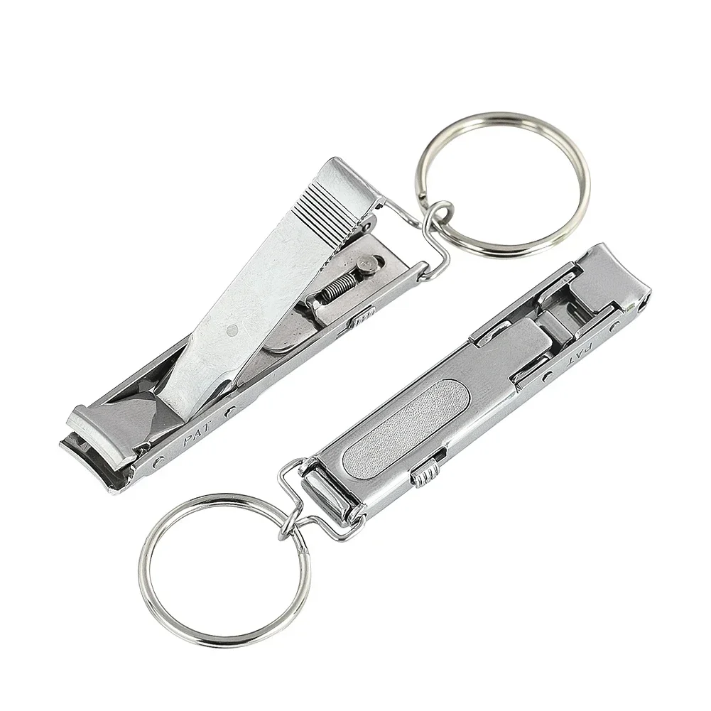 Ultra-thin Multifunctional Stainless Steel Splash-proof Nail Clippers Fold and Carry Keychains Nail Supplies for Professionals