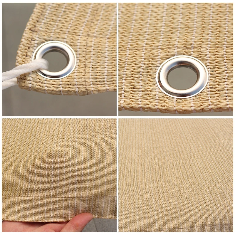 Beige 90% Sun Shade Rate Net Thick High Density Partly Waterproof Home Garden Awning Fishpond Sunblock Flowers Sunscreen  Window