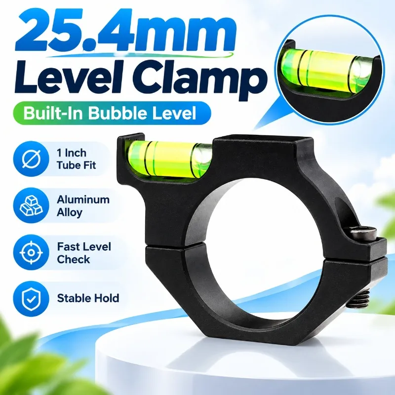 1 Inch Round Tube Level Clamp, Aluminum Alloy 25.4mm Pipe Holder  Calibration Fittings
