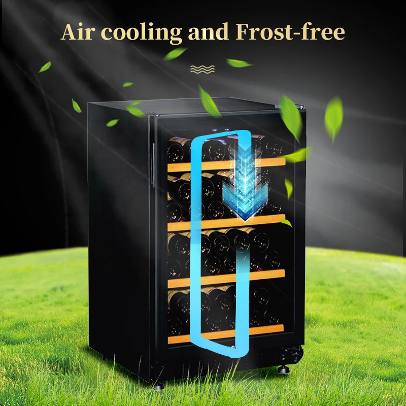 Upright Wine and Beverage Fridge Coolers Display Refrigerator Built-in Wine Cooler Cabinet with Adjustable Thermostat