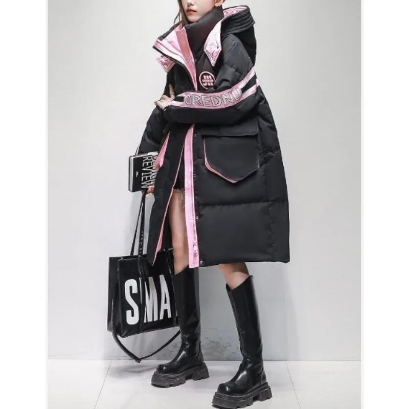 2026 أسفل سترة المرأة متوسطة وطويلة فضفاضة شتاء جديد الراقية العصرية الأبيض بطة أسفل مقاومة البرد سميكة سترة جميلة