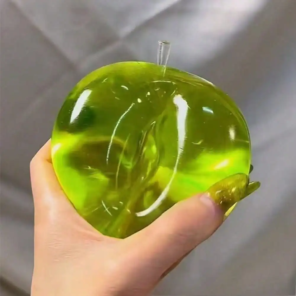 Xiaohongshu Same Style Ocean Green Apple Pinch Toy, Simulation Fruit Plastic Slow Rebound Squishy Toy, Cute Realistic Apple Shaped Ornament, Portable Leisure Decompression Toy Ideal for Festival Birthday Gift Giving