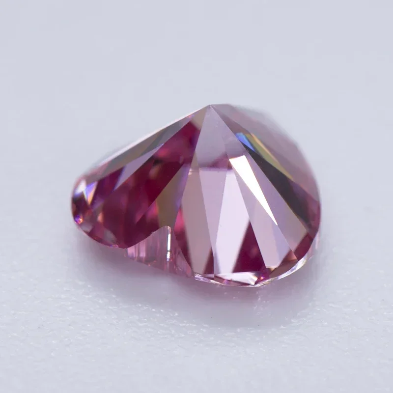 

NEW NEW Moissanite Loose Stone Pink Color Heart Cut Gemstone Synthetic Lab Created Heat Diamond Jewelry Comes With GRA Certifica