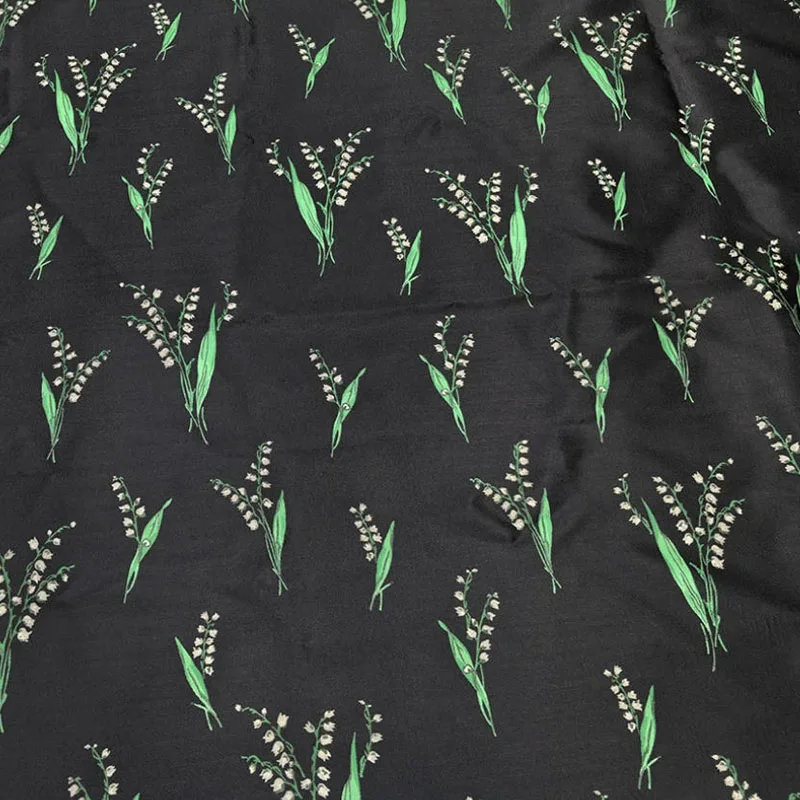 

Lily Of The Valley Pattern Jacquard Brocade Yarn-dyed Fabric For Coat/Jacket/Suits/Dress Handmade DIY Cloth Sewing Material