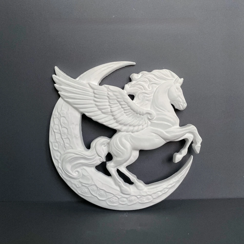 1PC Moon Pegasus Aromatherapy Gypsum Wall Decorations for The Background Wall Blank Figurine DIY Coloring Craft