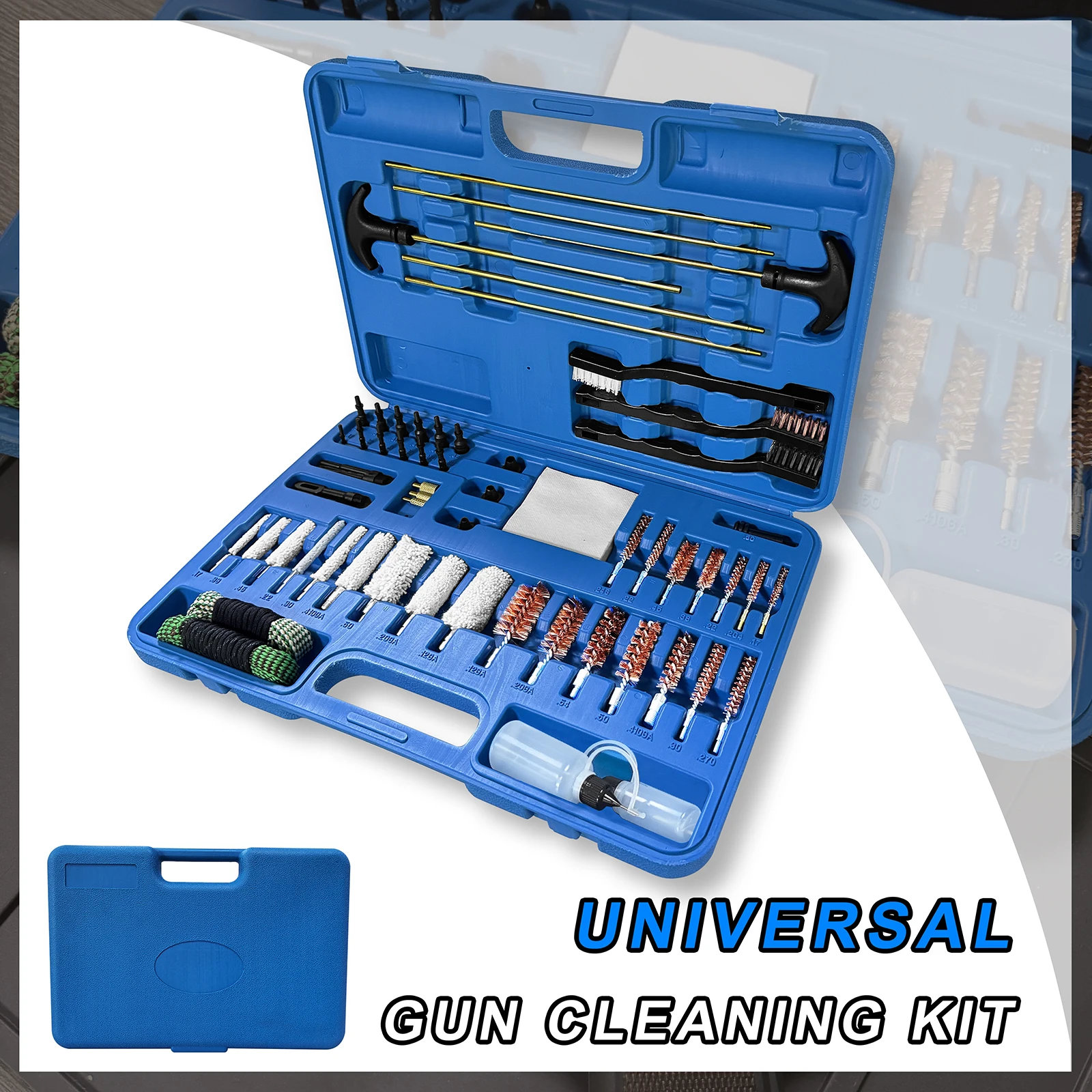 

Universal Gun Cleaning Kit with Oil Bottle 5.56mm / 7.62mm Cleaning Snake Rope for Hunting Shotgun Rifle Pistol .22cal 12 Gauge