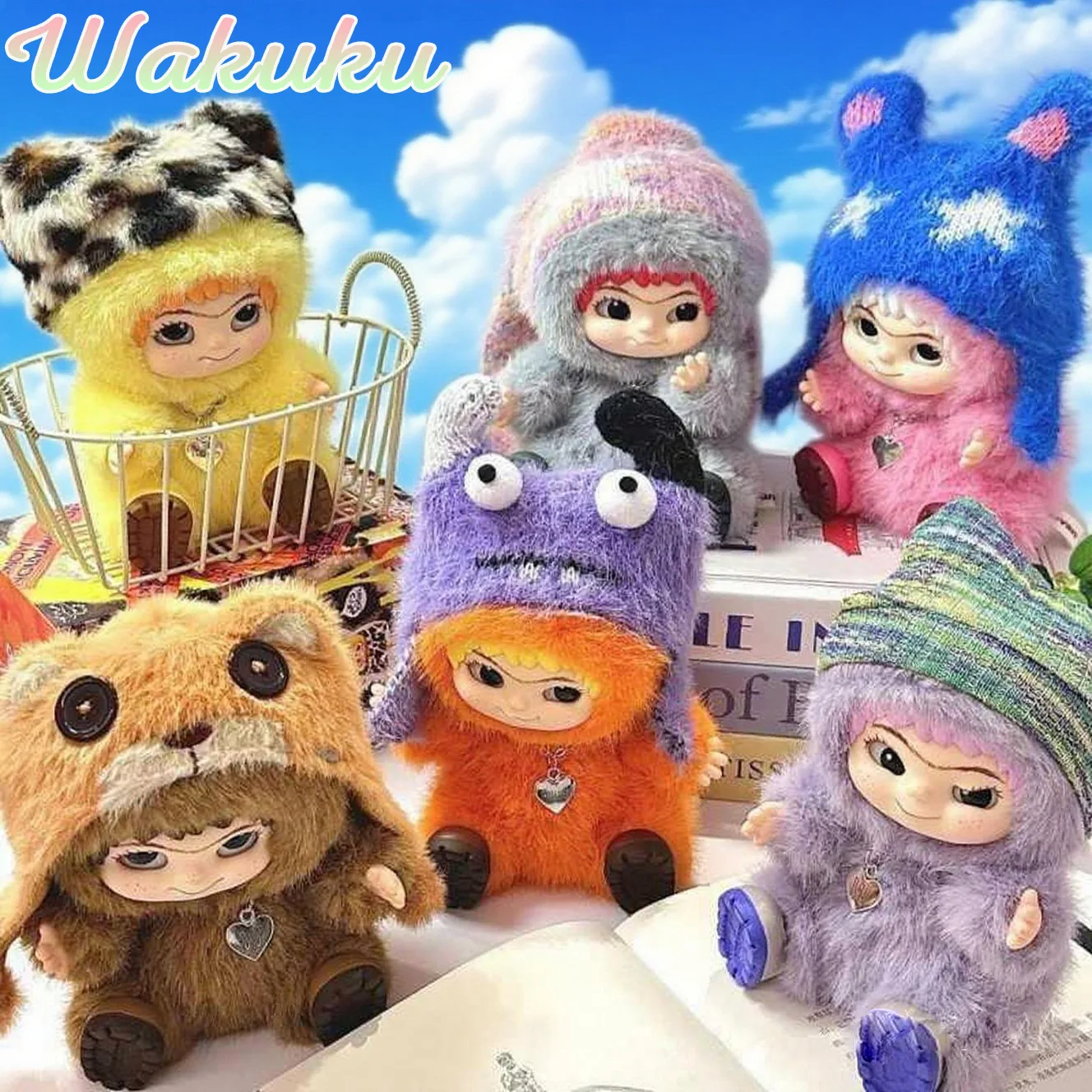 Doll WAKUKU Mao Chao Fun Party Series Blind Box Wakuku Bag Pendant Handmade Plush Doll Ornament Doll Keychain Gift