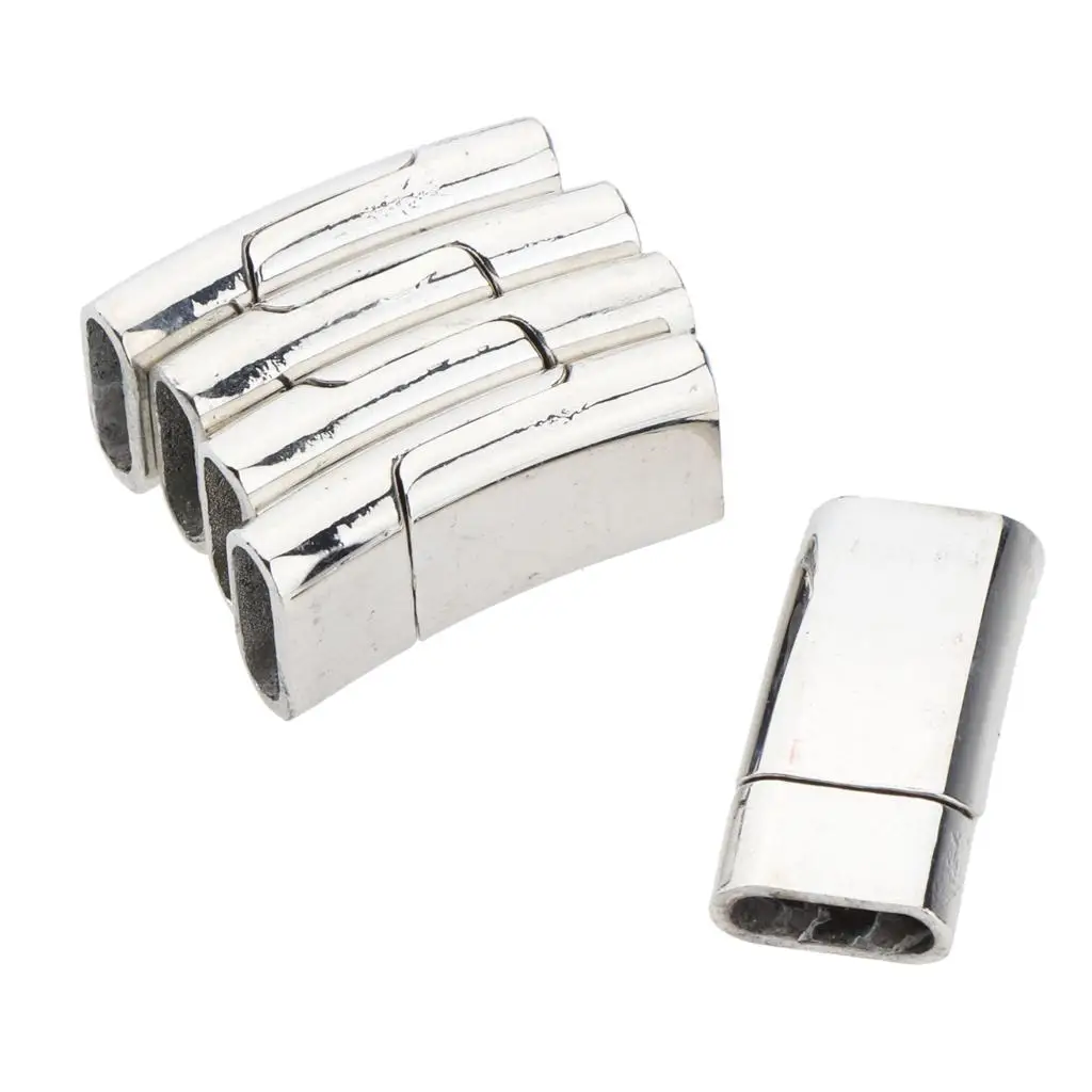 Pack of 5 Stylish Clasps for Leather Bracelets - Sleek Design