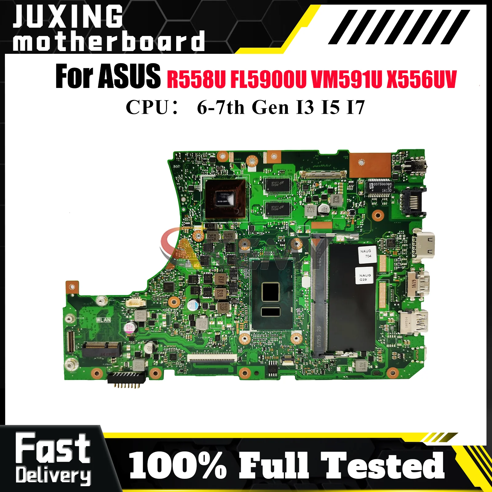 

X556UV Laptop Motherboard For ASUS X556UQ FL5900U X556U X556UF X556UJ R558U VM591U X556UQK X556URK Mainboard With I3 I5 I7 CPU