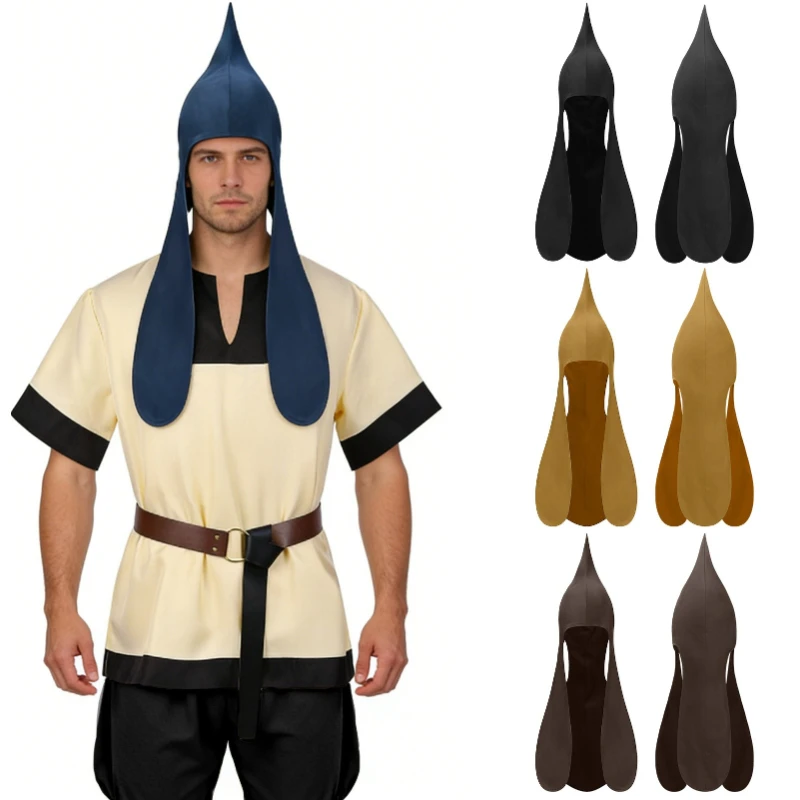 

Мужские шляпы-фраки цвета кэмел в средневековом стиле с шипами, 2026 год, синяя мужская кепка/аксессуар для головы в викторианском стиле, обхват головы: 62 см