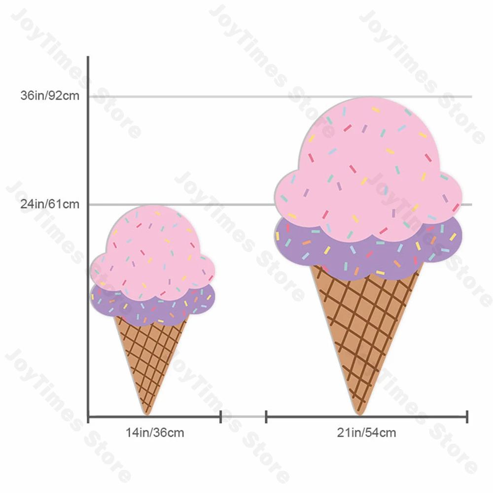 Ice Cream KT Board Party Decor Summer Theme Macaron Donut Ice Cream Cutouts Party Backdrop Birthday Baby Shower Party Props