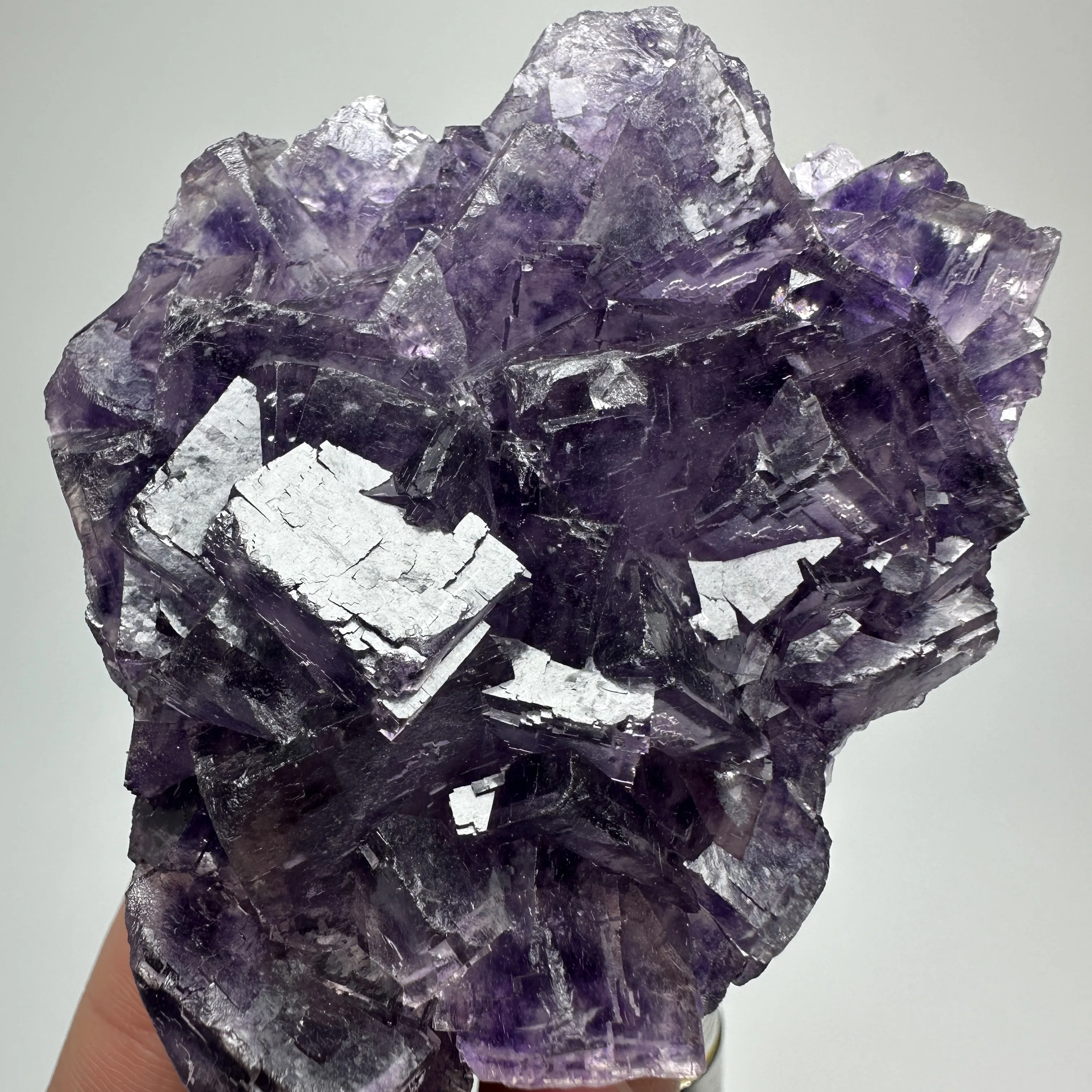 

Natural Stepped Purple Matrix Fluorite Specimen Crystal Mineral Quartz Rock Healing Stone Home Decor